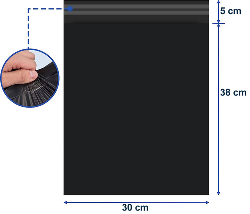 Folierversandtasche | 450x550 mm | 100 Stück | schwarz | 4XL, verstärkte Ausführung