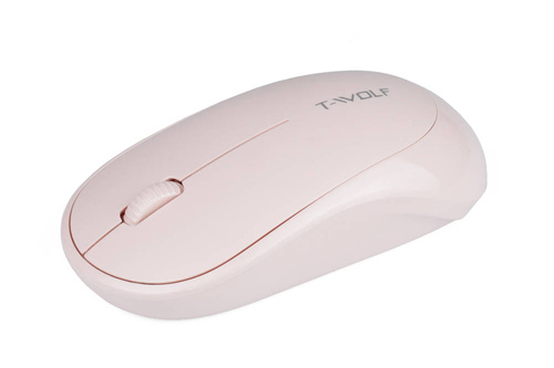 Q18 | Mouse óptico sem fio para computador de escritório | 1000 DPI | rosa