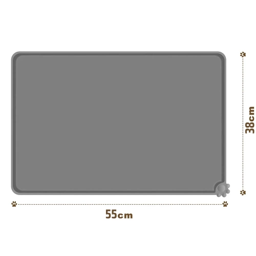 MLG-5538 | XL | Tapete impermeável colocado sob a tigela do animal de estimação | almofada de silicone grande para cães e gatos