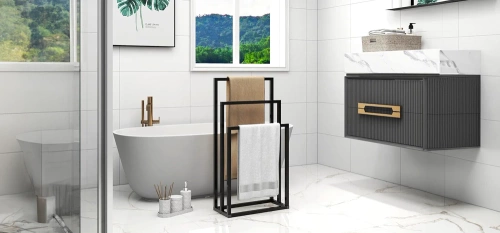 TRF-450-NEGRU | Suport pentru prosoape triplu | uscator de prosoape | negru