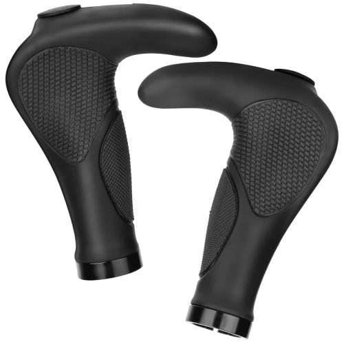 Poignées de vélo ergonomiques | Poignées en caoutchouc TPR antidérapantes | BHD-233-BK