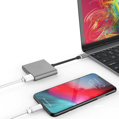 HDTC-20CM | USB-C Type-C 3.1 til HDMI/USB-C/USB-adapter | 4K | til Macbook Air