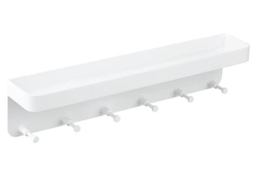 ZW-J26-BRANCO | Porta-chaves metálico com prateleira | Cabide branco | Cabide com ganchos