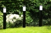 LLF-90CM | Lámpara de jardín de pie, poste cuadrado para bombilla E27 | Fuente de alimentación 230V, acero inoxidable | Negro mate, 90cm