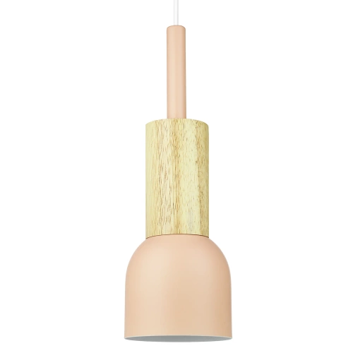 Loft pendel lampe | træelement, E27 fatning, til stue og soveværelse | rosa | YG-XD002C-P