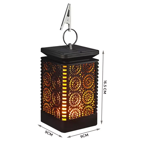 Solární lampa - stolní svítilna SMF-12LED | Zahradní solární lampa LED svítilna svítilna lucerna | 17cm 600mAh efekt plamene