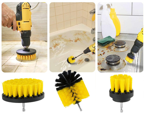 R001 | Set de 3 perii de curatare pentru instalare intr-un burghiu/surubelnita