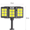 LD-W786 | Lámpara solar LED para jardín con sensor de movimiento y crepuscular IP65 | 3 paneles ajustables | 360 LED COB | control remoto por infrarrojos