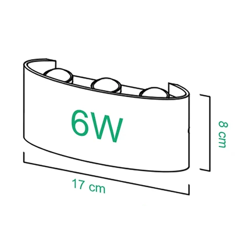 BD-C041-6W | Lampe de jardin, applique extérieure de façade LED | haut - bas | 6W, IP65