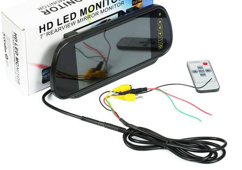 PZ707 | Monitor de 7" no espelho PZ707 com controle remoto TFT LCD de 12V