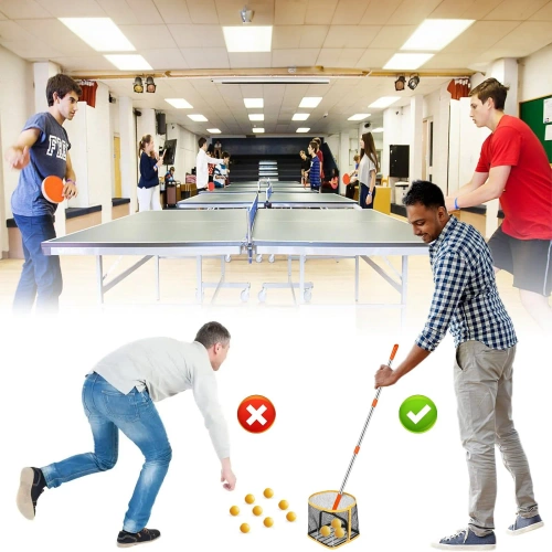 Teleskop-Pingpong-Ballsammler | Leichter, höhenverstellbarer Korb für 150 Bälle | JQ250-GR