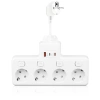 Regleta de enchufes con 4 tomas Schuko 45° con USB-A, USB-C PD 20 W y Lightning | BGS-A+C+L-W