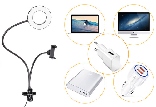 SENY-3.5IN | 30W ringlamp op flexibele hoofdband | LED-RING voor make-up, videoconferenties