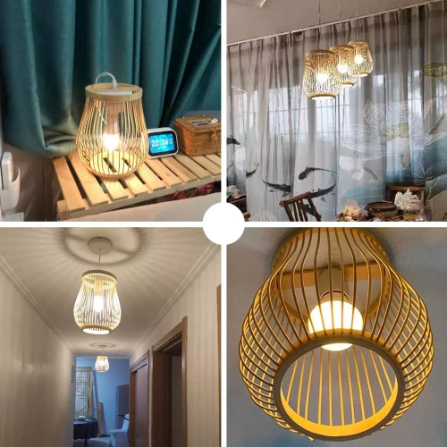 Lampada a sospensione in bambù fatta a mano | BOHO | Lampadario cinese