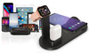WD-02 | Estación de acoplamiento QI para Apple iPhone Airpods Watch | cargador inalámbrico 15W | 3 enchufes - USB-C / Lightning / Micro USB