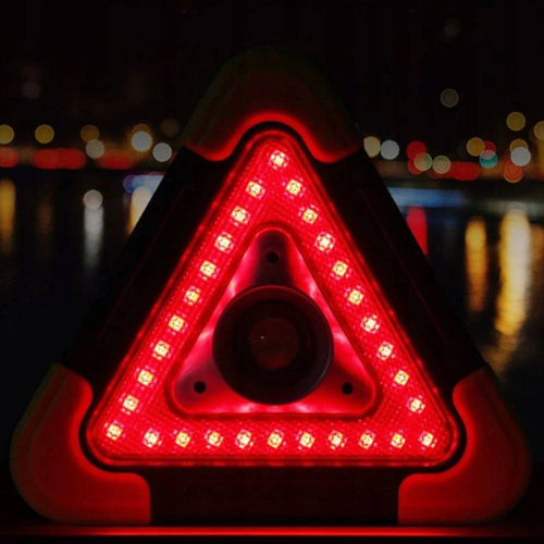 HB-6609 | Lommelygte - LED advarselstrekant med powerbank og solpanel