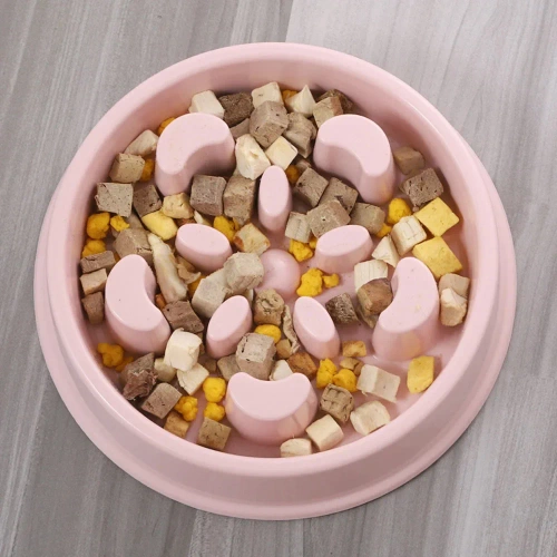 CWP-B18-ROSA | Tigela lenta para alimentos para animais de estimação | Tigela com almofadas antiderrapantes