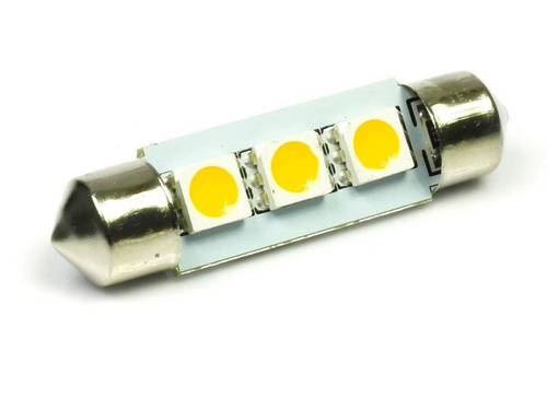 WW Autó LED izzó C5W 3 SMD 5050 Meleg fehér