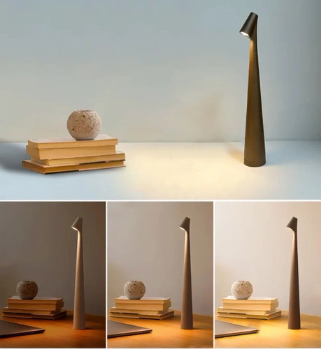 HMS-455-SORT | Bordlampe 43cm | Trådløs natlampe med indbygget batteri | Lampe med touch kontrol