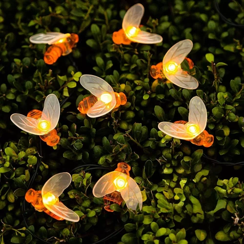 BEE-20LED-5M | LED соларен гирлянд Pszczoły 20 LED градинска лампа, 5м