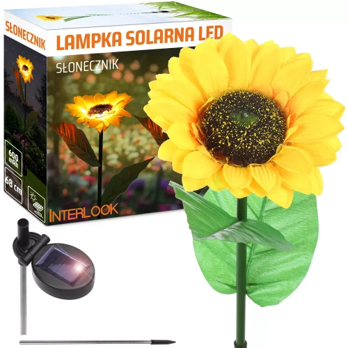 FLD-21-GUL | Solblomst | LED solar havelampe Solsikke | 68 cm, 600 mAh