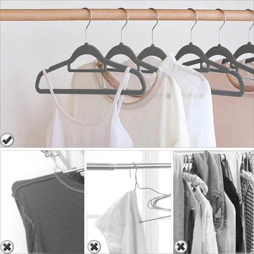 HLD-Z08 | Velours kleerhangers | Een set kleerhangers