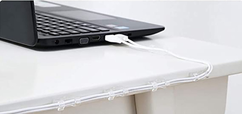 KZ-D58 | Set of 10 organizers for cables and wires | Clips with 3M nano adhesive tape | Transparent