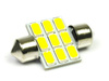 WW LED bilpære C5W 9 SMD 5630 Varm hvid