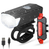 LED-Fahrradbeleuchtungsset für vorne und hinten | XME CREE 3 W, 300 lm, 3 Leuchtmodi, 800 mAh | 5 LEDs, 7 Leuchtmodi, 15 lm