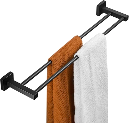 MJR-60CM-2-NERO | Portasciugamani | Supporto da parete per bagno | Barra del bagno 