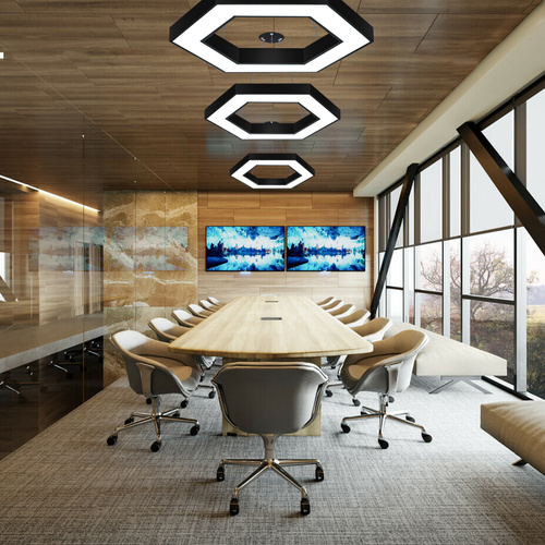 LPL-002 | Lampada da soffitto a LED 50W | esagono | alluminio | CCD non lampeggiante | Φ80x6