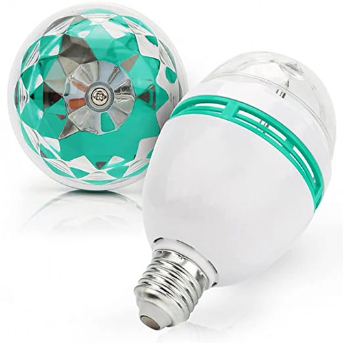 MA25-RGB-3W | Roterende diskokuglepære | RGB LED-projektor | E27 gevind