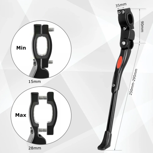 Support à vélo en aluminium | Béquille latérale réglable | Support de vélo arrière pour roues de 24 à 28 pouces | YYBC-125