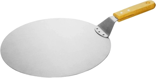 MD-120-ARGENTO | Pala per pizza in acciaio | Pala per pane e dolci | Spatola da fornello rotonda