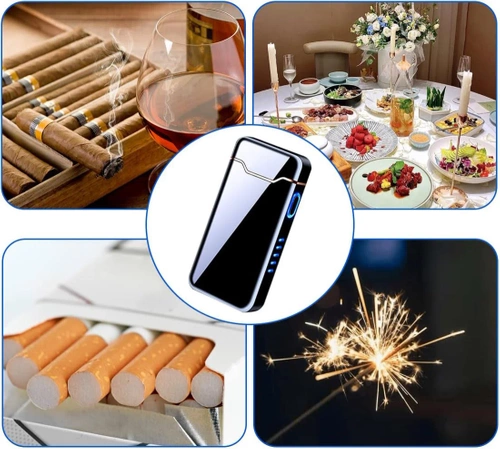 JL-818-NOIR | Briquet plasma moderne | Briquet électrique chargé via USB