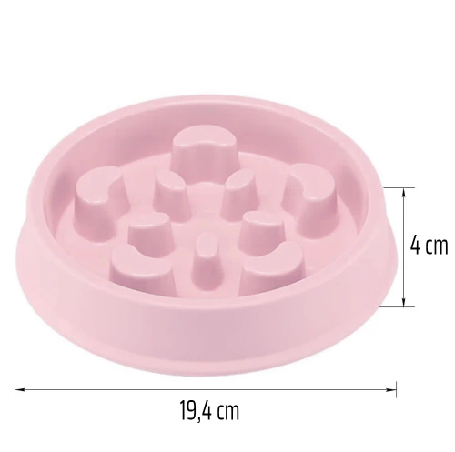 CWP-B18-PINK | Pet Food Slow Bowl | Bowl with non-slip pads