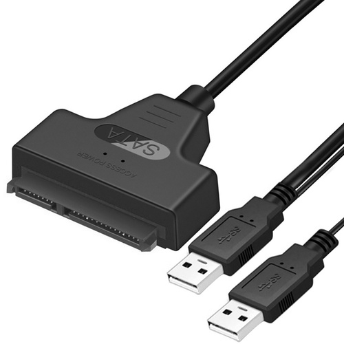 SATA08 | USB 2.0 - SATA-adapter med et ekstra stik til 2,5&quot; SSD/HDD-drev