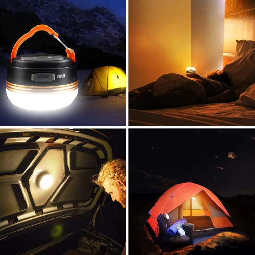 HWL-003 | Lampa LED de camping, lanterna turistica cu magnet si functie powerbank | 4 moduri de iluminare, SOS, 1800mAh, 300lm, până la 20h de funcționare
