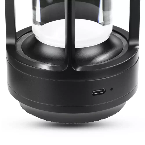 HJA27 | Lampe de table LED de camping avec batterie intégrée de 2000 mAh et écran tactile | 3 couleurs d'éclairage, dimmable | Noir