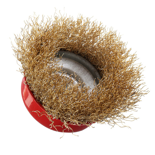 M14-75MM-B | Přední drátěný kartáč ⌀75 mm | Závit M14 | mosazný drát