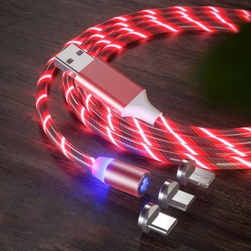 AM67 | 3v1 1M | Svítící magnetický nabíjecí kabel se 3 koncovkami