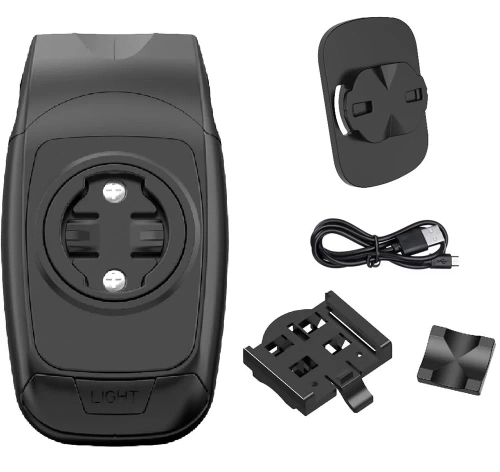 3v1 LED svetlo na bicykel s klaksónom | Držiak pre GPS počítač alebo telefón Garmin | Inteligentné osvetlenie so vstavanou batériou | 05BQ0062