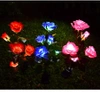 FLD-35-AZUL | Flor solar | Lâmpada solar LED para jardim Rosas azuis | 74cm, 600mAh