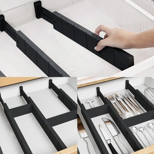 Furniture Organizer for Drawer | Adjustable Furniture Dividers | Bamboo Separator with 9 Inserts | KBT-B615