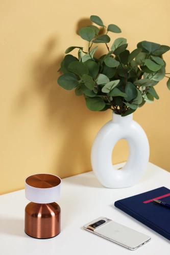 HJA44-CUIVRE | Lampe de table avec batterie intégrée | Lampe de nuit avec trois couleurs de lumière | Lampe d'ambiance pour un hôtel ou un restaurant