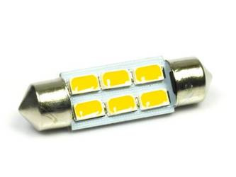 Bombilla LED para coche WW C5W 6 SMD 5630 Blanco cálido