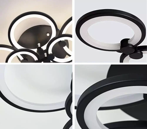 RLG-C180W-B | Lampe à suspension moderne multi-pièces | LED | Noir