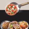 MD-120-ARGENTO | Pala per pizza in acciaio | Pala per pane e dolci | Spatola da fornello rotonda 