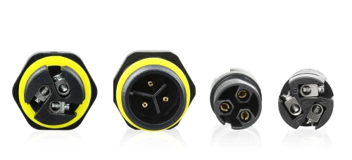 Conector etanș pentru cabluri IP68 | mufă cu șurub + conector rapid 3 pini 450 V 17,5 A pentru cabluri 5–10 mm | M683-B