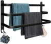 MJR-50CM-3-NEGRO | Toallero | Soporte de pared para baño | Barra de baño